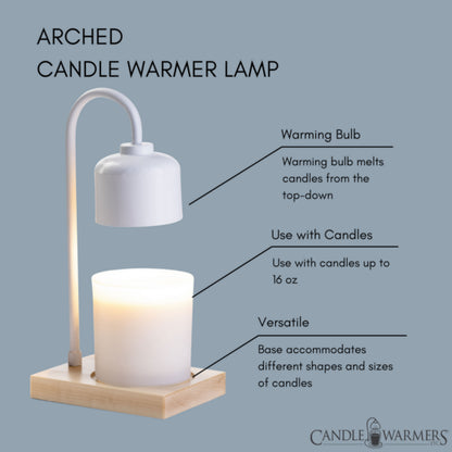 ALWHW Candle Warmers Arched Candle Warmer Lamp White & Wood 0