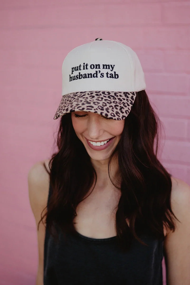 KDC-BC-1110 Put It On My Husband's Tab Two-Toned Vintage Hat Leopard 0