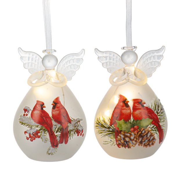 ARDX1552 Ganz LED Cardinal Angel Ornaments 4.75" 0