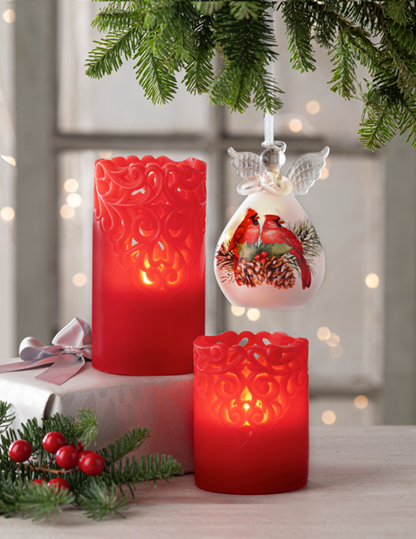 ARDX1552 Ganz LED Cardinal Angel Ornaments 4.75" 0