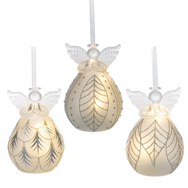 ARDX1553 Ganz LED Frosted Angel Ornaments 4.75IN 0