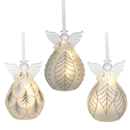 ARDX1553 Ganz LED Frosted Angel Ornaments 4.75IN 0