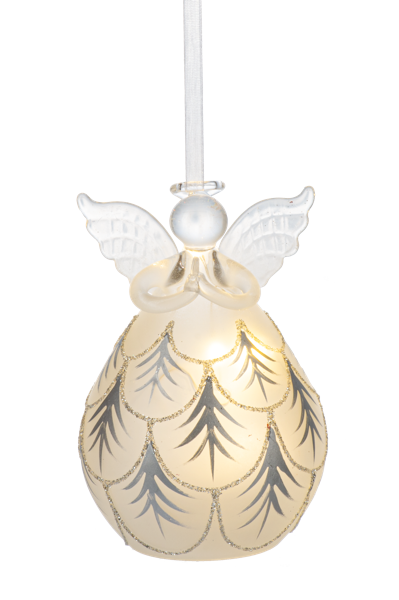 ARDX1553 Ganz LED Frosted Angel Ornaments 4.75IN 0
