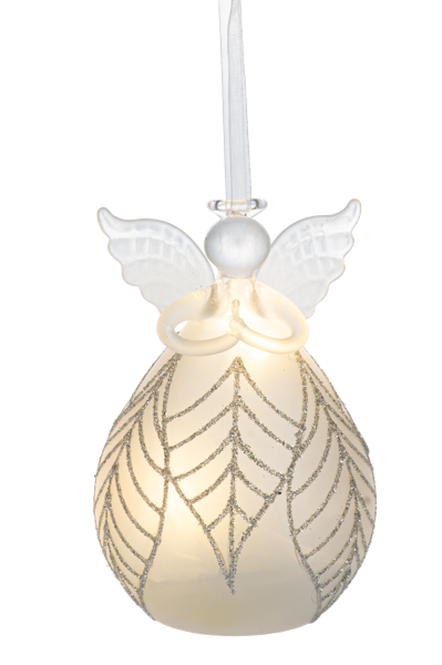 ARDX1553 Ganz LED Frosted Angel Ornaments 4.75IN 0
