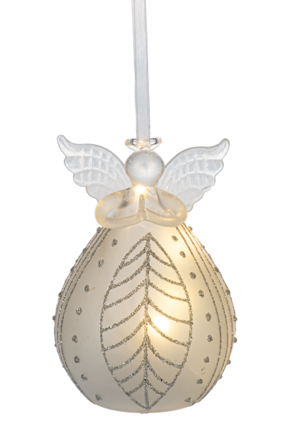 ARDX1553 Ganz LED Frosted Angel Ornaments 4.75IN 0