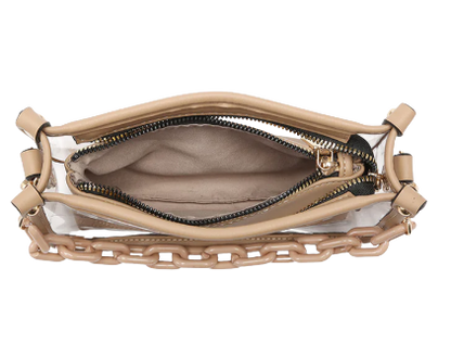 Jessica Clear Crossbody in Taupe