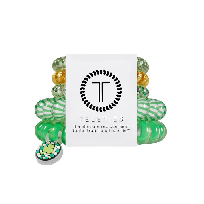 Teleties Multi Pack Hair Ties - Dancing Green