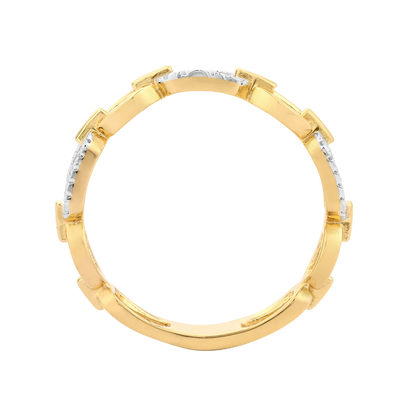 Ella Stein Sterling Silver Gold Plated .07CTTW Diamond Stackable Ring