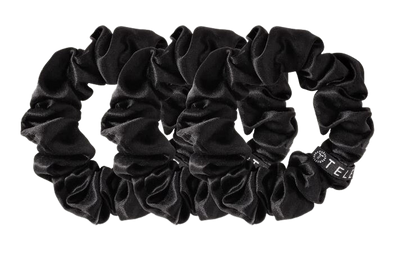 Teleties Jet Black Hair Scrunchie- Large