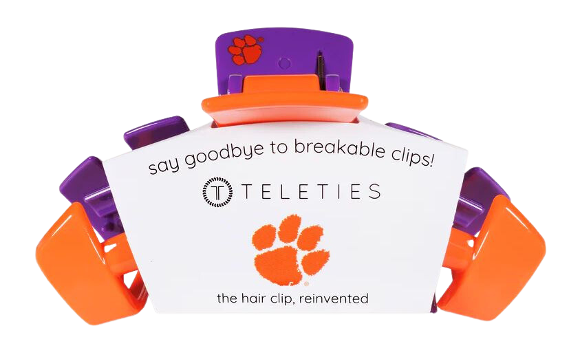 Teleties Clemson Hair Clip - Large