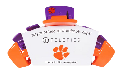Teleties Clemson Hair Clip - Large