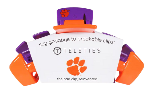 Teleties Clemson Hair Clip - Large