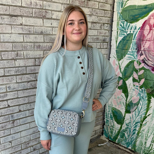 Lounge Long Sleeve Waffle Knit Top