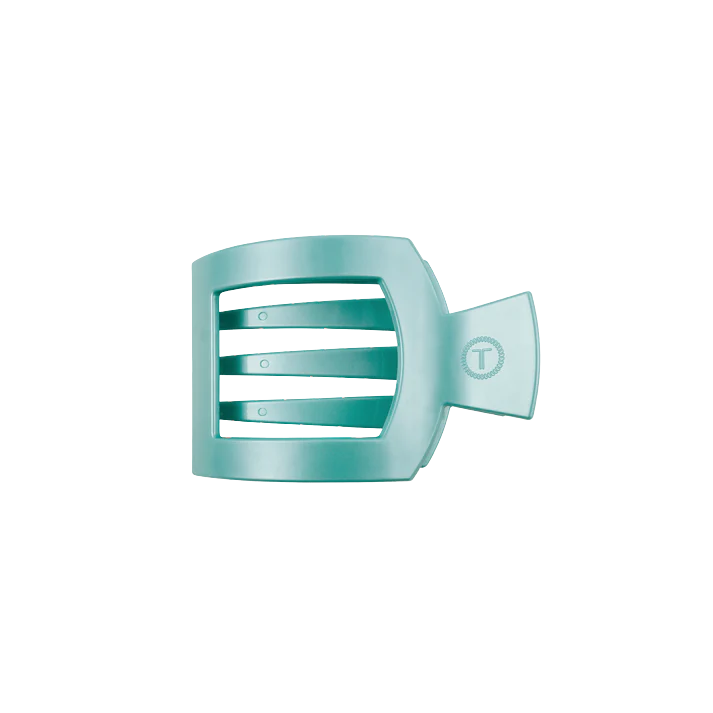 Teleties Small Flat Square Hair Clip - Totally Turquoise