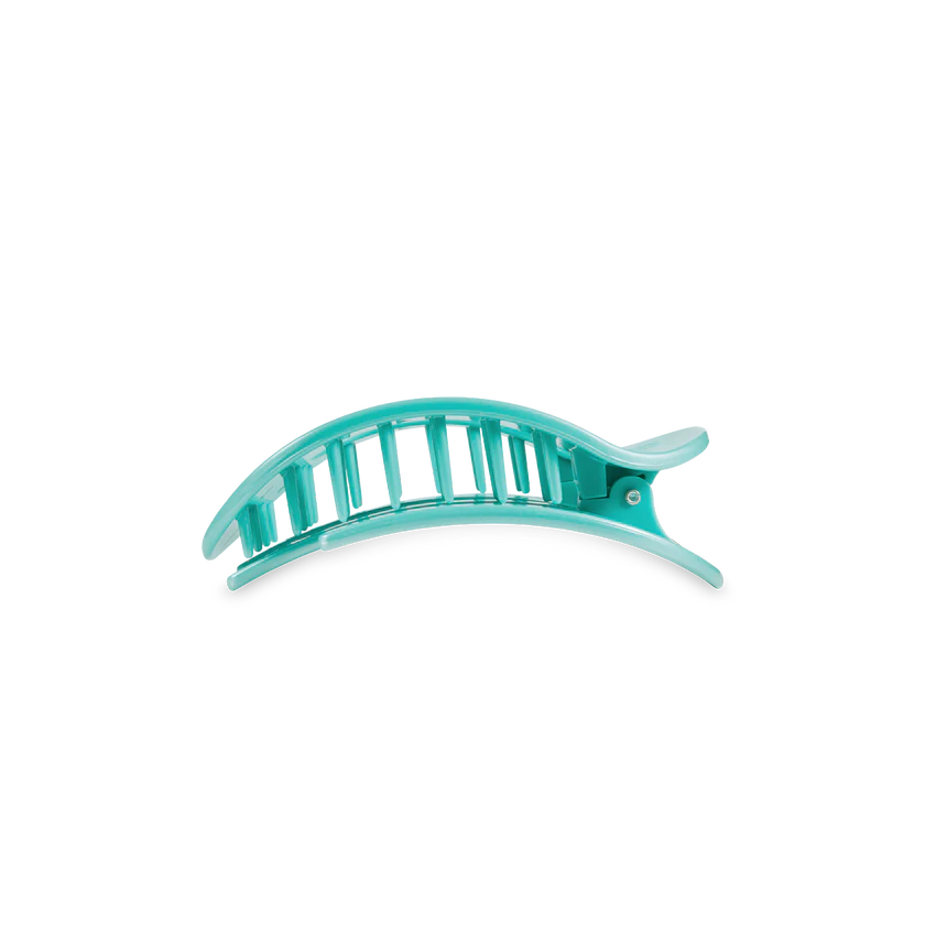 Teleties Totally Turquoise Flat Round Hair Clip - Small