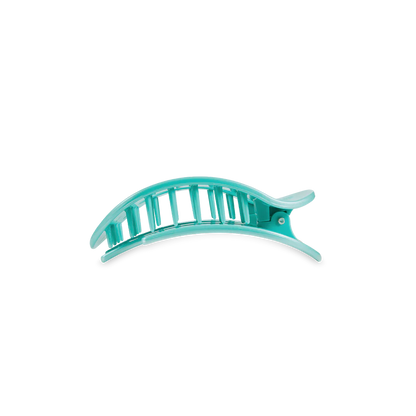 Teleties Totally Turquoise Flat Round Hair Clip - Small