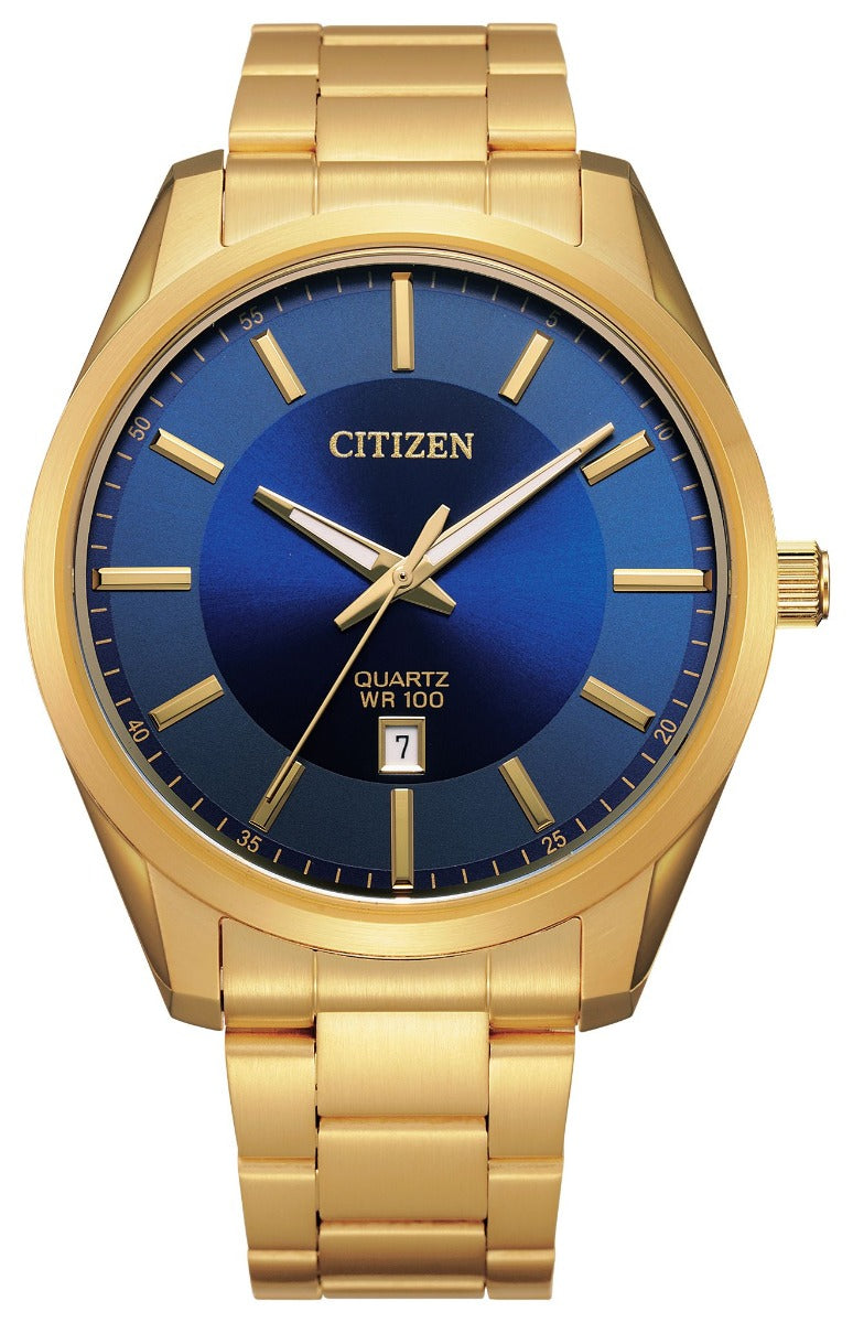 Mens Gold Tone Stainless Steel Citizen Quartz Watch
