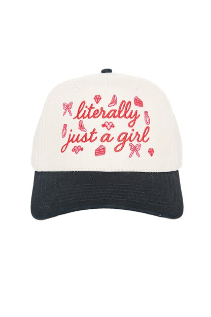 KDC-BC-1164 Literally Just A Girl Doodles Classic Trucker Hat Black Tan 0