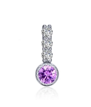 BP002 Lafonn Sterling Silver Lassaire Simulated Diamond/Simulated Birthstone Charm 0