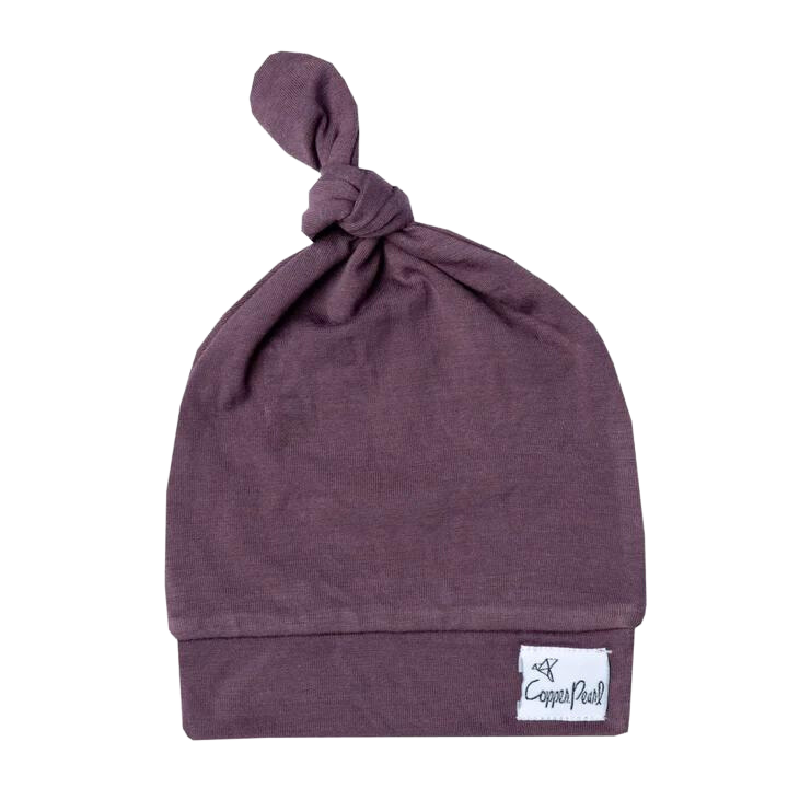 Copper Pearl 5-18 Months Top Knot Hat - Plum