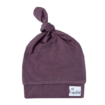 Copper Pearl 5-18 Months Top Knot Hat - Plum