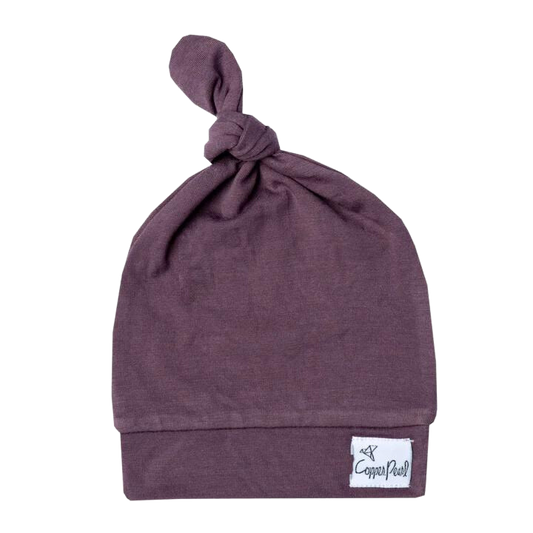 Copper Pearl 5-18 Months Top Knot Hat - Plum