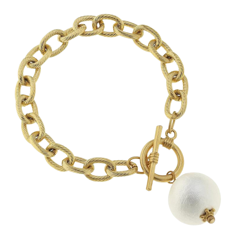 Susan Shaw Cotton Pearl Toggle Bracelet