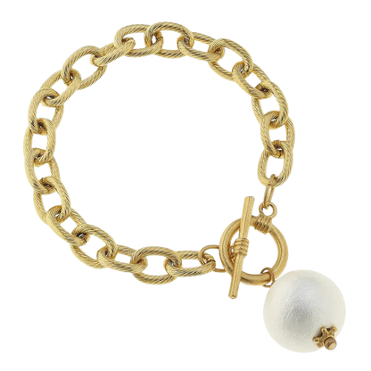 Susan Shaw Cotton Pearl Toggle Bracelet