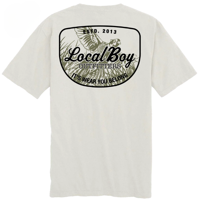 L1000845 Local Boy Pheasant Patch T-Shirt Silver 0