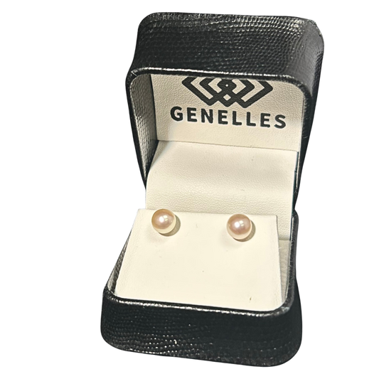 14K Yellow Gold 7X7.5MM Freshwater Pearl Earrings