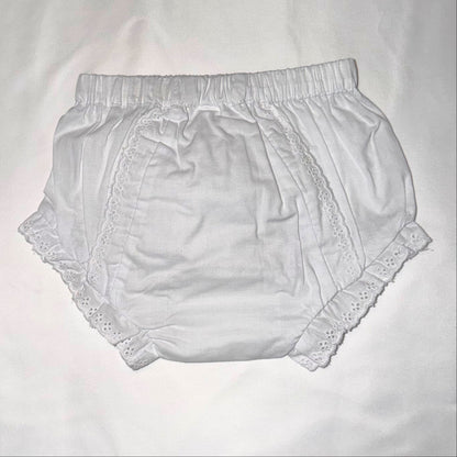 Baby Ruffles Bloomers White Available in Size 1 or 2