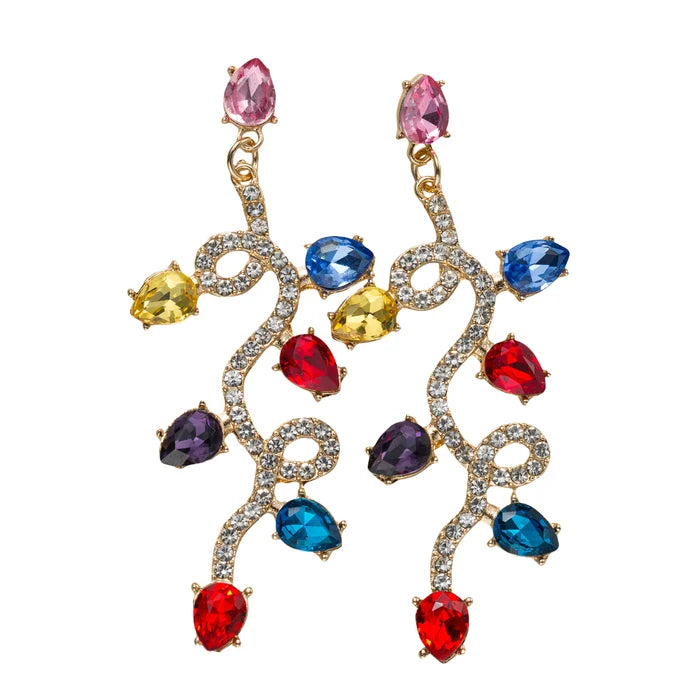 JM70678E-12 Jane Marie Crystal Christmas String Lights Earrings 0