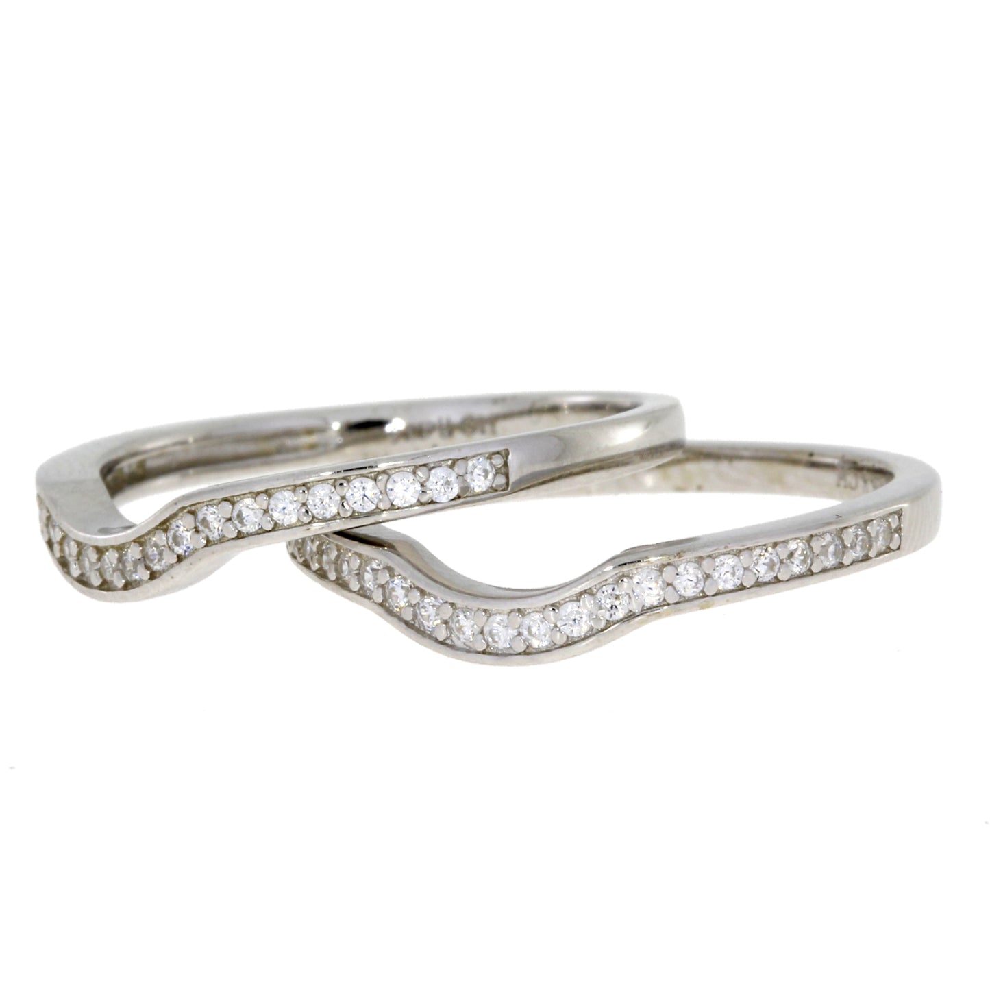 Sterling Silver CZ Halo Engagement Set