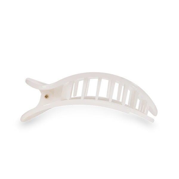 TT-FCM01-004 Teleties Coconut White Medium Flat Round Hair Clip