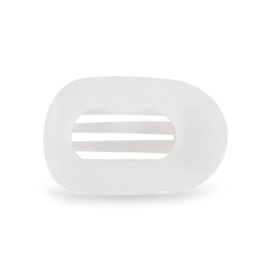 TT-FCM01-004 Teleties Coconut White Medium Flat Round Hair Clip