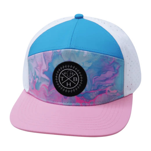 THB-7PANEL Cotton Candy Pink, Blue, White 7 Panel Hat
