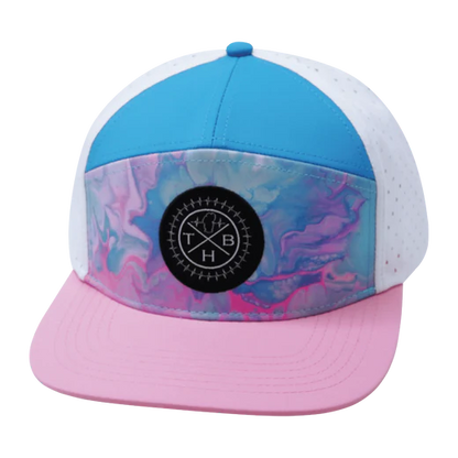 THB-7PANEL Cotton Candy Pink, Blue, White 7 Panel Hat