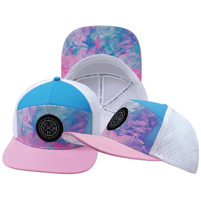 THB-7PANEL Cotton Candy Pink, Blue, White 7 Panel Hat