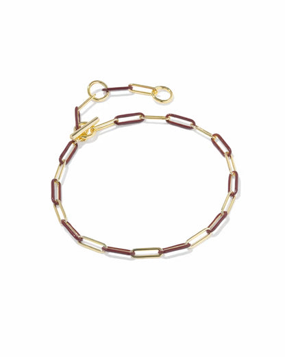 9608891364 Kendra Scott Courtney Enamel Link Bracelet Burgundy/Gold 0