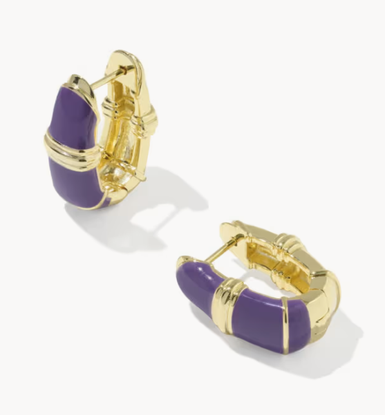 9608897818 Kendra Scott Courtney Enamel Earrings Purple/Gold 0