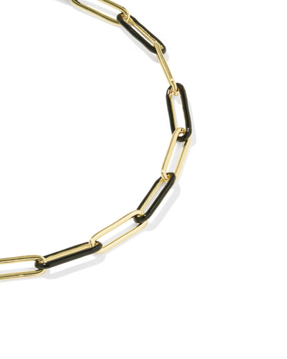 9608853009 Kendra Scott Courtney Enamel Link Bracelet Gold/Black  0