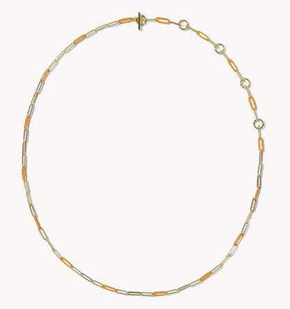 9608897194 Kendra Scott Courtney Enamel Link Necklace Bright Orange/Gold 0