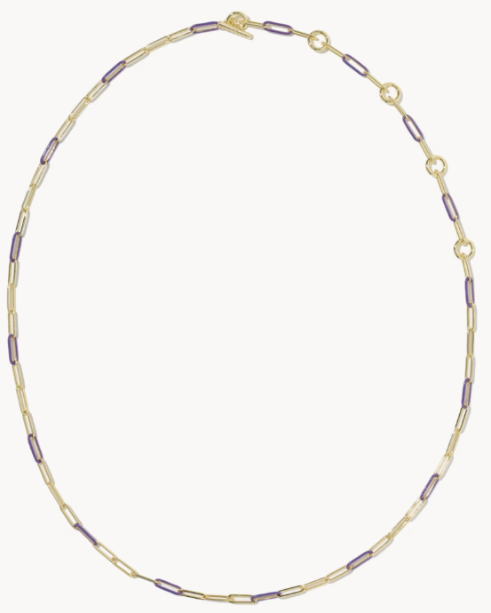 9608897294 Kendra Scott Courtney Enamel Link Necklace Gold/Purple 0