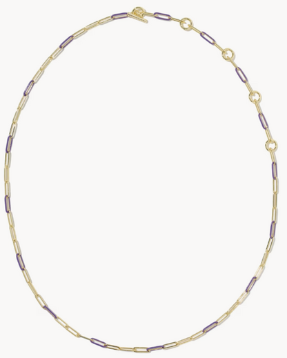 9608897294 Kendra Scott Courtney Enamel Link Necklace Gold/Purple 0