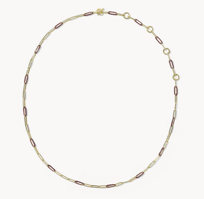 9608897922 Kendra Scott Courtney Enamel Link Necklace Gold/Burgundy 0