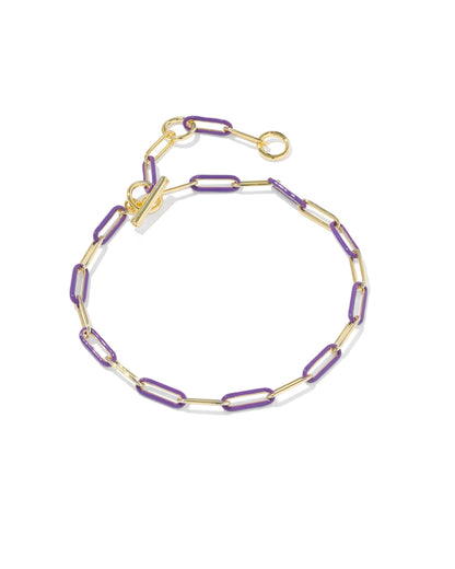 96088055483 Kendra Scott Courtney Enamel Link Bracelet Gold/Purple 0