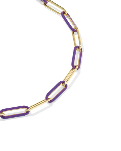 96088055483 Kendra Scott Courtney Enamel Link Bracelet Gold/Purple 0