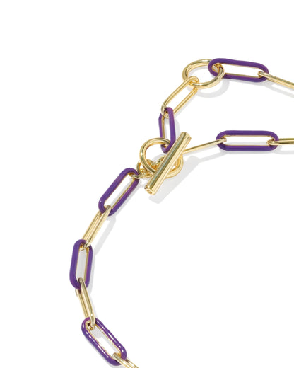 96088055483 Kendra Scott Courtney Enamel Link Bracelet Gold/Purple 0