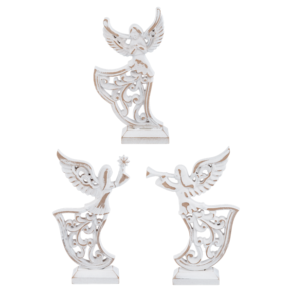 CX199930 Ganz Carved Angel on Stand Wood 0