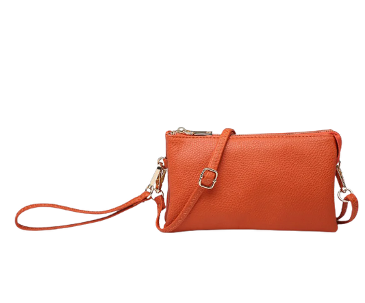 Riley Vegan Crossbody in Orange